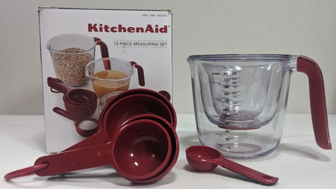 KitchenAid 8pc Measuring Cup Spoon Set 1 C 2 C 4 C 1/4 C 1/3 C 1/2 C 1 C 1 tbsp