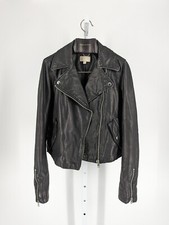 J Crew Collection FW 2018 Runway Black Leather Motorcycle Grunge Punk Jacket M