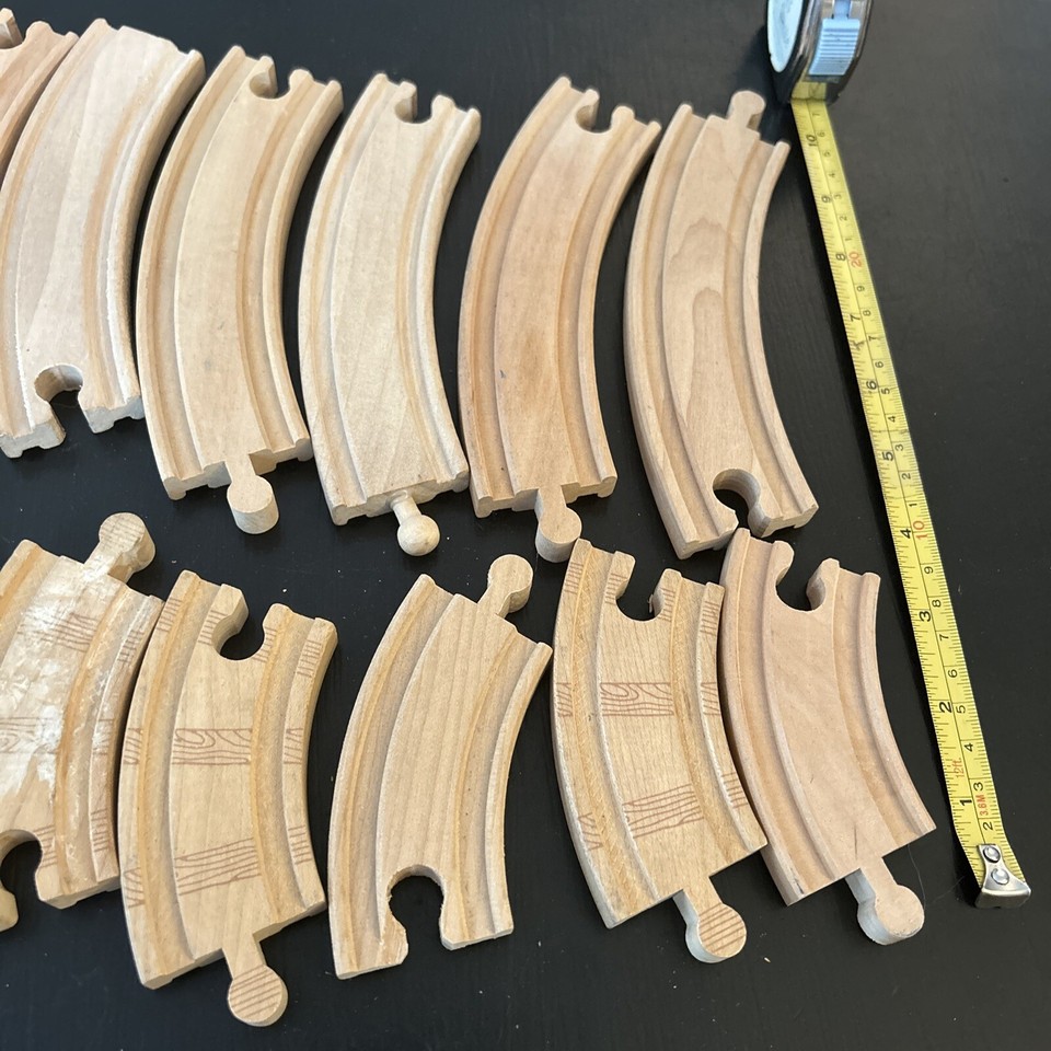 THOMAS & FRIENDS Wooden Railway CURVED WOOD TRACK 20 Piece Lot Various ...