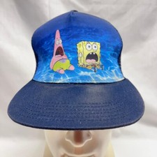 Nickeloden Sponge Bob Square Pants Patrick Snap Back 6 Panel Hat Adj Pineapple