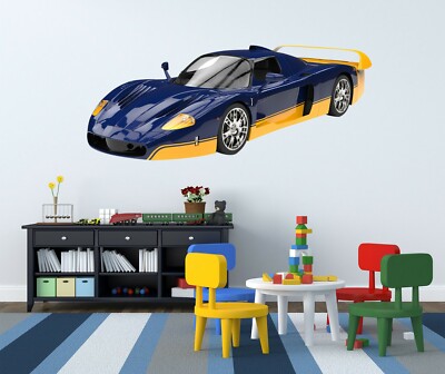 3D Schönes Blau H739 Auto Wallpaper Wandbild Poster Wandaufkleber Transport Hone