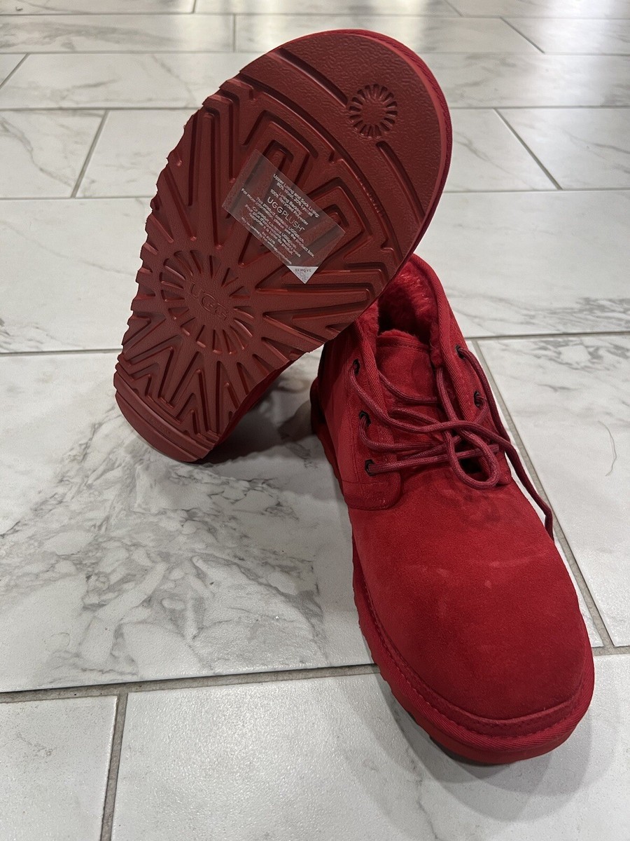 UGG Mens Red Neumel Classic Suede Lace-Up Chukka Boot Shoes  display picture 1