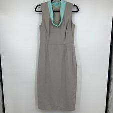 ASOS womens 8 dress midi basic scoop cowl neck sheather sleeveless READ