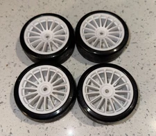 Kyosho 1/10th Touring Car Drift Tires + spoke wheels 24+0mm Width (x4) Tamiya