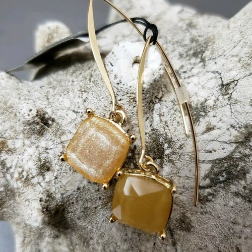 Joan Rivers Earrings Mustard Pumpkin Glittering Goldtone Drop Dangle Fall Season - Picture 3 of 8