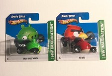Hot Wheels Set of 2 Angry Birds Minion and Red Bird 2012 SHORT CARD VARIATION