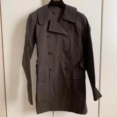 Droits Payés Louis VUITTON Manteau Trench En Coton Marron Femme 38 - Photo 1/4