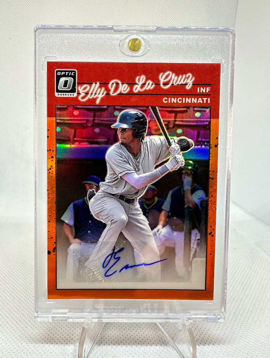 Elly De La Cruz 2023 Donruss Optic Retro 1990 Orange Holo Prizm 