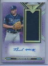 2021 Topps Triple Threads #ASJR-BM Brendan McKay Single Jumbo Relics Auto #/75