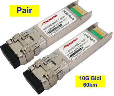 Pair - 60km 10G BiDi SFP+ Transceiver for Cisco, SonicWALL, TP-Link