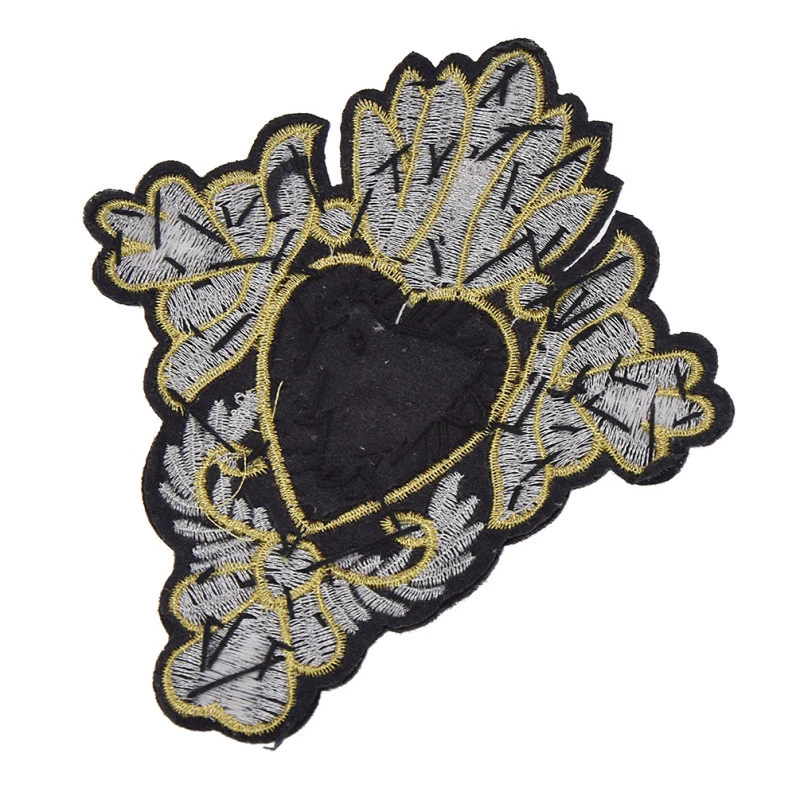 Handmade Rhinestone beaded Patches Heart Sew on Sequin Crystal Patch for Clothes - Image 3 of 3