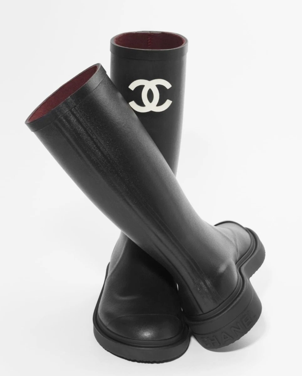 chanel rain boots