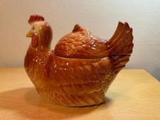 VTG Fapco USA Hen Chicken Ceramic Pottery Cookie Jar  (READ ENTIRE DESCRIPTION)