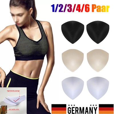 6 Paar BH Einlagen Schwarz - Herausnehmbare Push-Up Pads Für BHs & Bikinis
