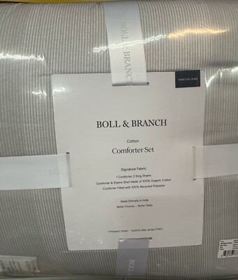 BOLL & BRANCH 3pc Comforter Set 100% Organic Cotton Twin, Full/Queen, King