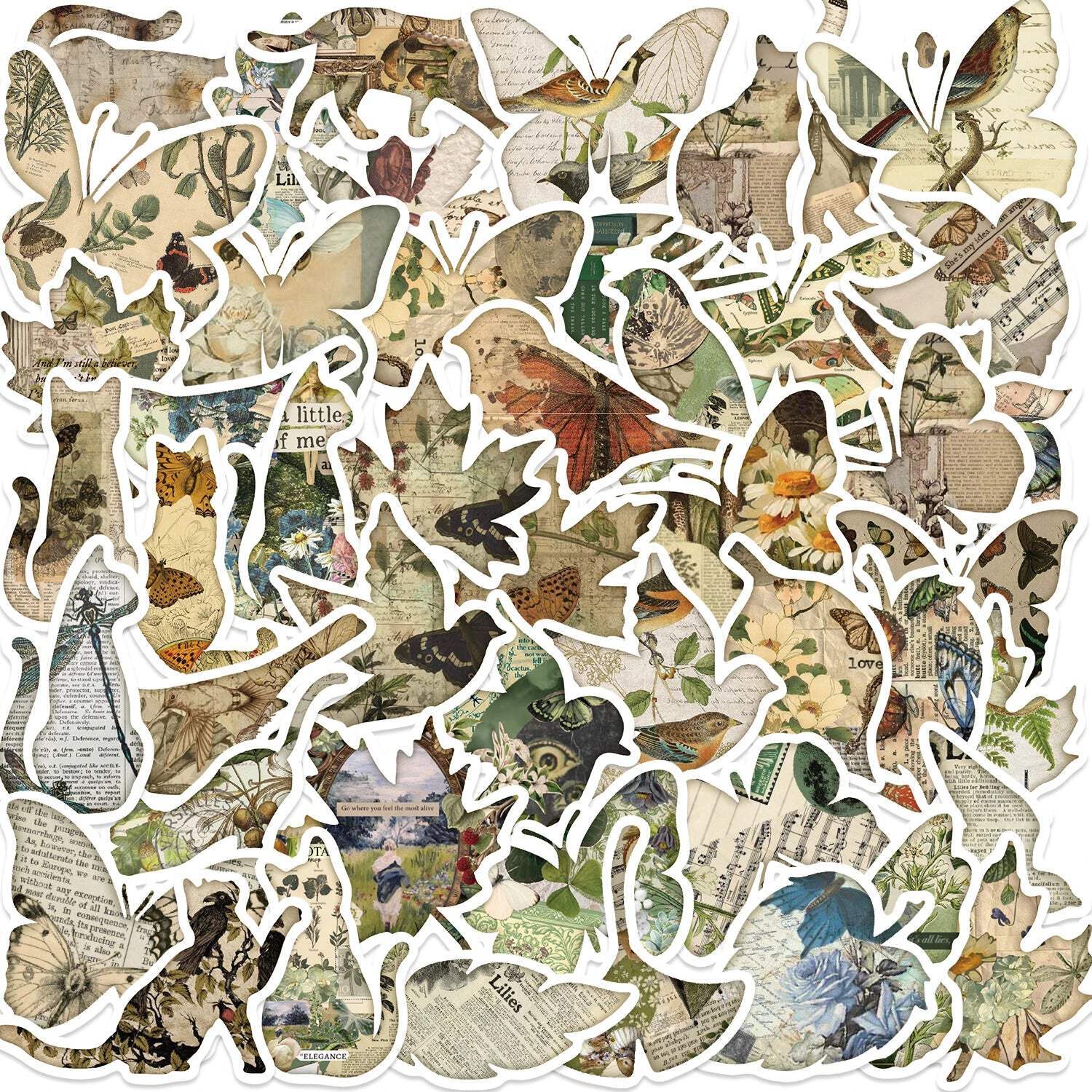 50PCS Retro Animal Stickers DIY Laptop Phone Suitcase Notebook Ancient Sticker G