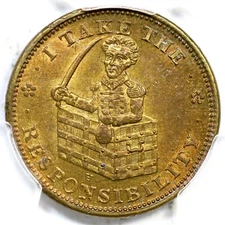 (1837) HT-71 PCGS MS 63 I Take The Responsibility Hard Times Token