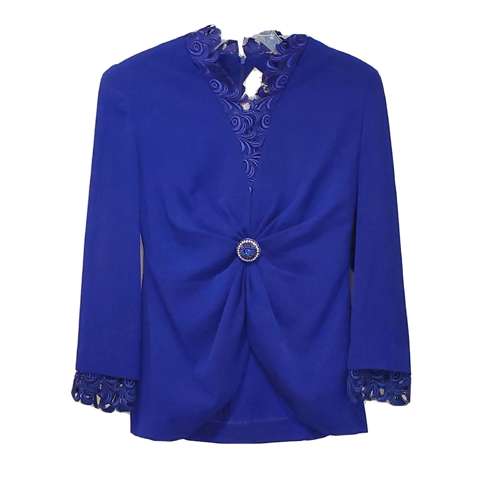 Traje Falda Daymor Couture Púrpura Para Mujer Talla 8 Adornado Encaje Triacetato En muy buen estado  Foto 3 de 4