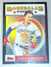 2020 Topps Baseball's Finest Flashbacks CAVAN BIGGIO #168 BLACK REFRACTOR #D/25