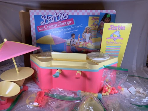 Vintage 1989 Barbie Ice Cream Shoppe Playset With Box Really Makes Ice Cream!!