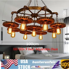 Gear Shape Chandelier Steampunk Ceiling Light Industrial Pendant Lamp Fixture