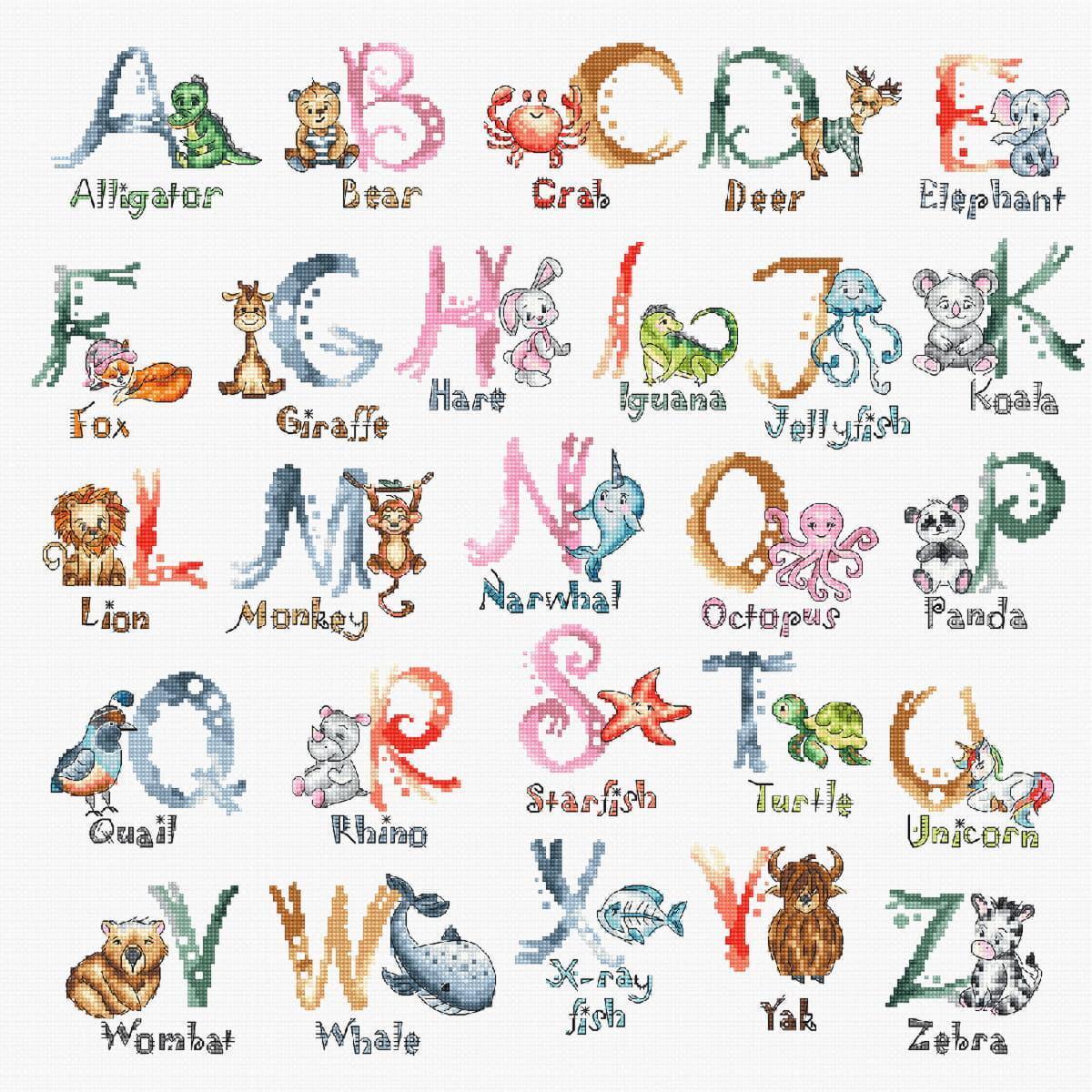 Letistitch counted cross stitch kit ""Lets learn together"", 43x41cm, DIY
