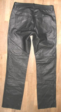 / POLO / Herren- LEDERJEANS / Biker - Lederhose schwarz Glattleder ca. W32 / L34