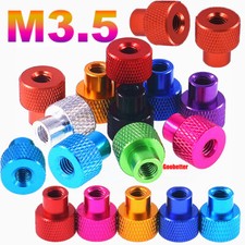 M3.5 Colourful Knurled Thumb Nut Aluminum Alloy Through Hole Hand Grip Knob Nuts