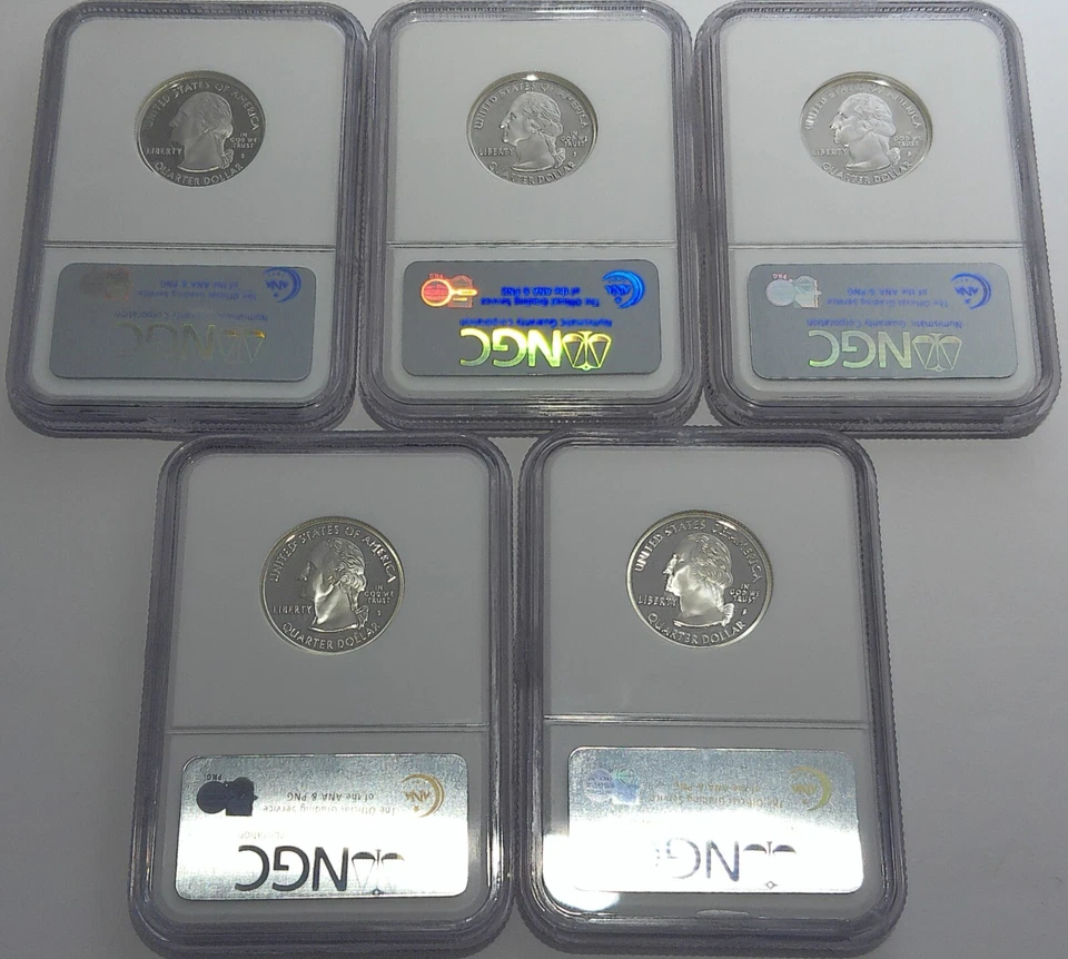 2006 S NGC PF70 UltraCameo Silver Proof 5 Coin Statehood Quarter Set 25C - Image 2 of 3