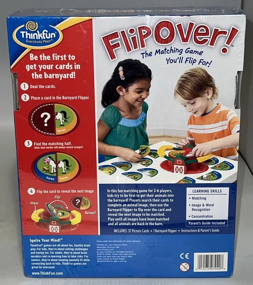Think Fun Flip Over! 2009 Educational Animals Words OT/PT Teaching NEW SEALED - Image 3 of 4