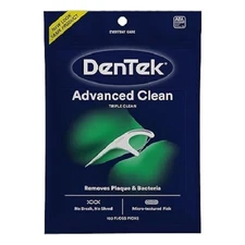 DenTek Triple Clean Advanced Clean Floss Picks, No Break & No Shred Floss, 150 C