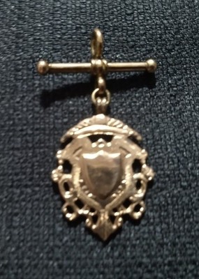 9ct Rose Gold Victorian Style Shield Double Sided Cartoushe NOT Engraved Exc