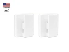 Wall Mount Self Adhesive 2" Spring Clip Storage Hook 2 pack, White