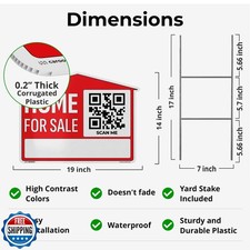 19 14 Home For Sale Sign 3-Pack - Weatherproof, Double-Sided  Corrugated P...