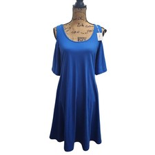 Heathmoor Womens Dress XXL/XXXL Blue Cold Shoulder Short Sleeve Casual