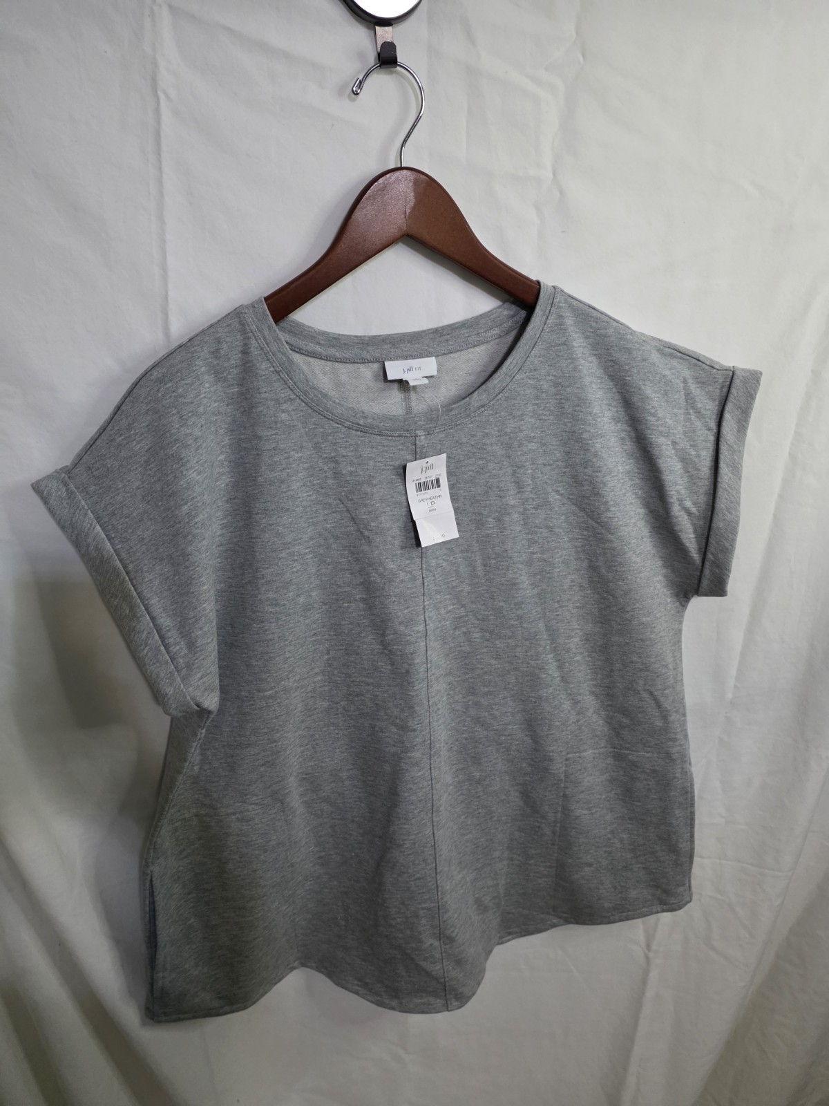 J. Jill Fit Jill Top Tunic Grey Heather 3/4 Sleeve Size Large Petite