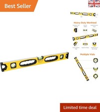 60.9 cm Yellow-and-Black Aluminum Spirit Level with Magnetic Edge for Easy Use