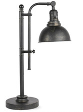 Rustic Bronze Desk Lamp, Adjustable Industrial Metal Task Light 25-29"