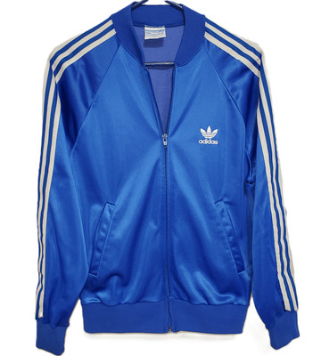 Vtg Adidas Track Jacket Trefoil ATP Keyrolan S Small Blue Full Zip 80's USA #4