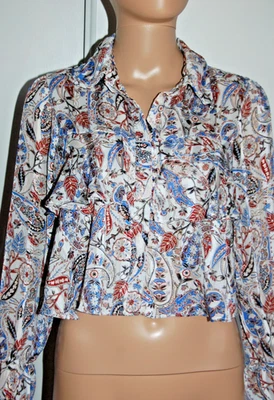 Chemisier court crop top à volants marque Zara taille XS/34 - Photo 1/4