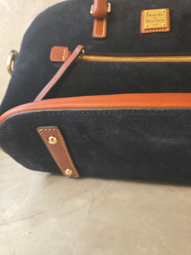 Dooney & Bourke NEW Suede Domed Zip Satchel Navy - Picture 14 of 15