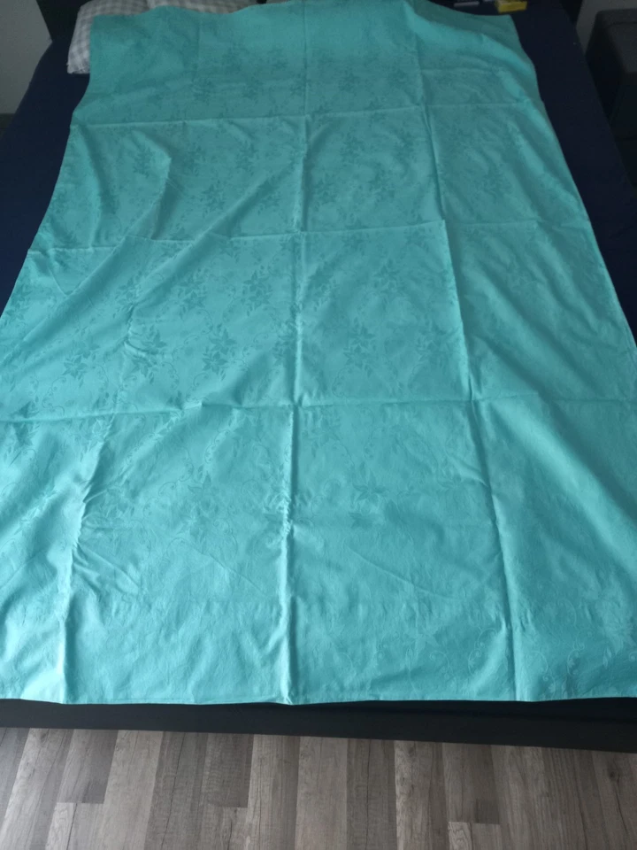 4er Set Vintage Retro Baumwoll Damast Bettwäsche mit Knöpfen mint 125x190cm - Bild 3 von 4