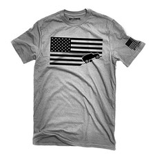 American Flag Offroad Shirt Ash Gray Made in USA t-shirt Perfect for 4x4 owners
