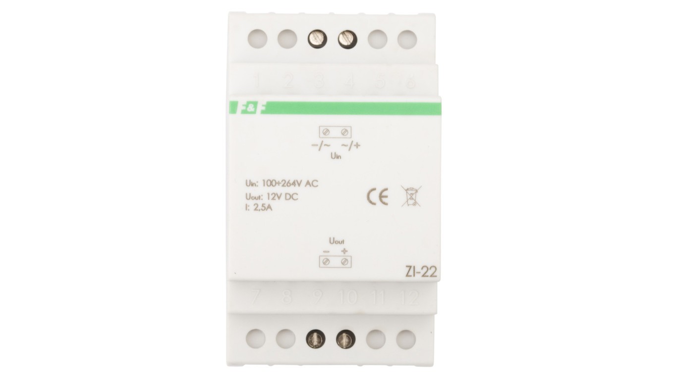 Switching Power Supply 100-265VAC/12VDC 30W 2.5A ZI-22