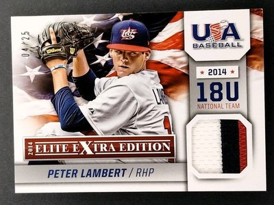2014 Panini Elite Extra Edition - USA Baseball 18u Peter Lambert #6 Game Jerseys