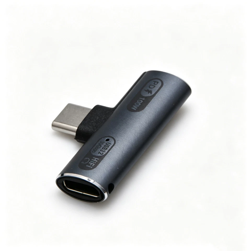Type-C 2-in-1 Earphone Adapter 100W PD, 10Gbps Audio for Office Fits for MacBook - Image 4 of 4