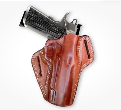 Fits S&W PC M&P 9 5.7 5 BBL Leather Belt Holster With Open Top #1634# RH