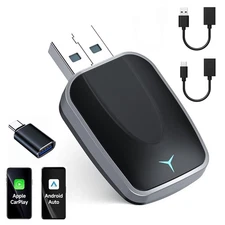 2-in-1 Mini Wireless CarPlay Adapter Support Apple CarPlay & Android Auto