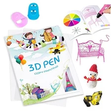 3D Pen Printing Drawing Book, Reusable Colored 40 Pattern Thick Paper Good Time