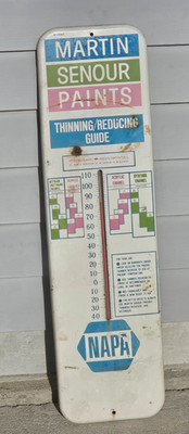 Vintage Martin Senour Paints NAPA Metal Advertising Thermometer